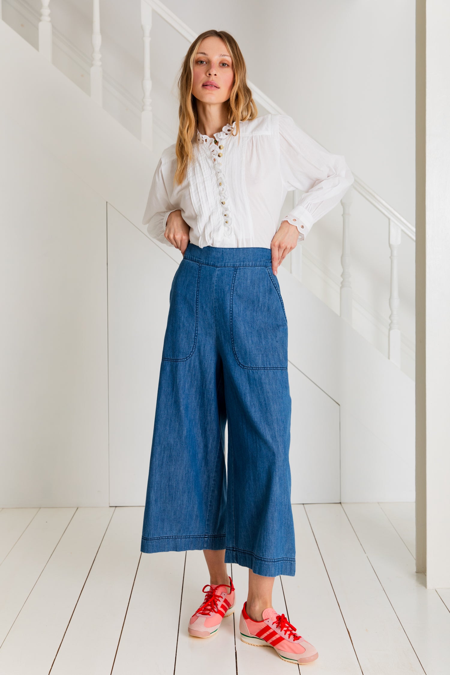 【BAON】Ryoneta Bijo Washing Wide Denim Pants DIRTY WASHED WIDE DENIM PANTS WHITE – Coton Bleu