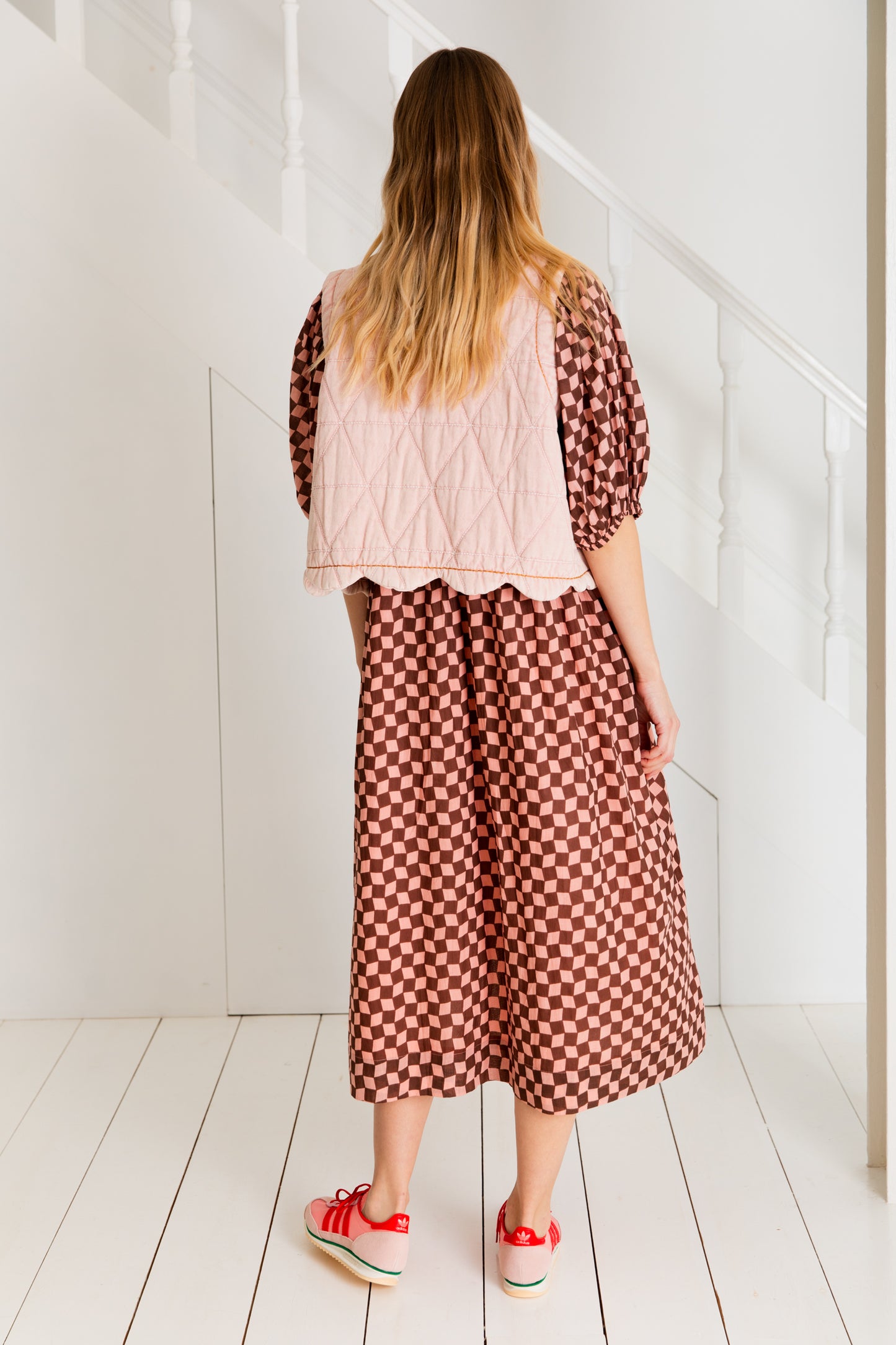 Briony Dress - Brown/Pink
