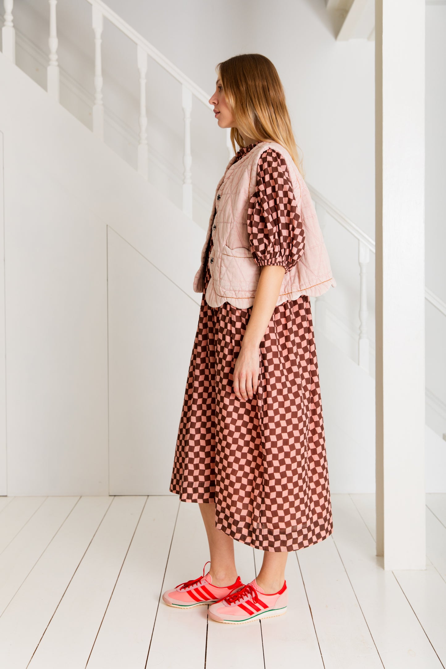 Briony Dress - Brown/Pink