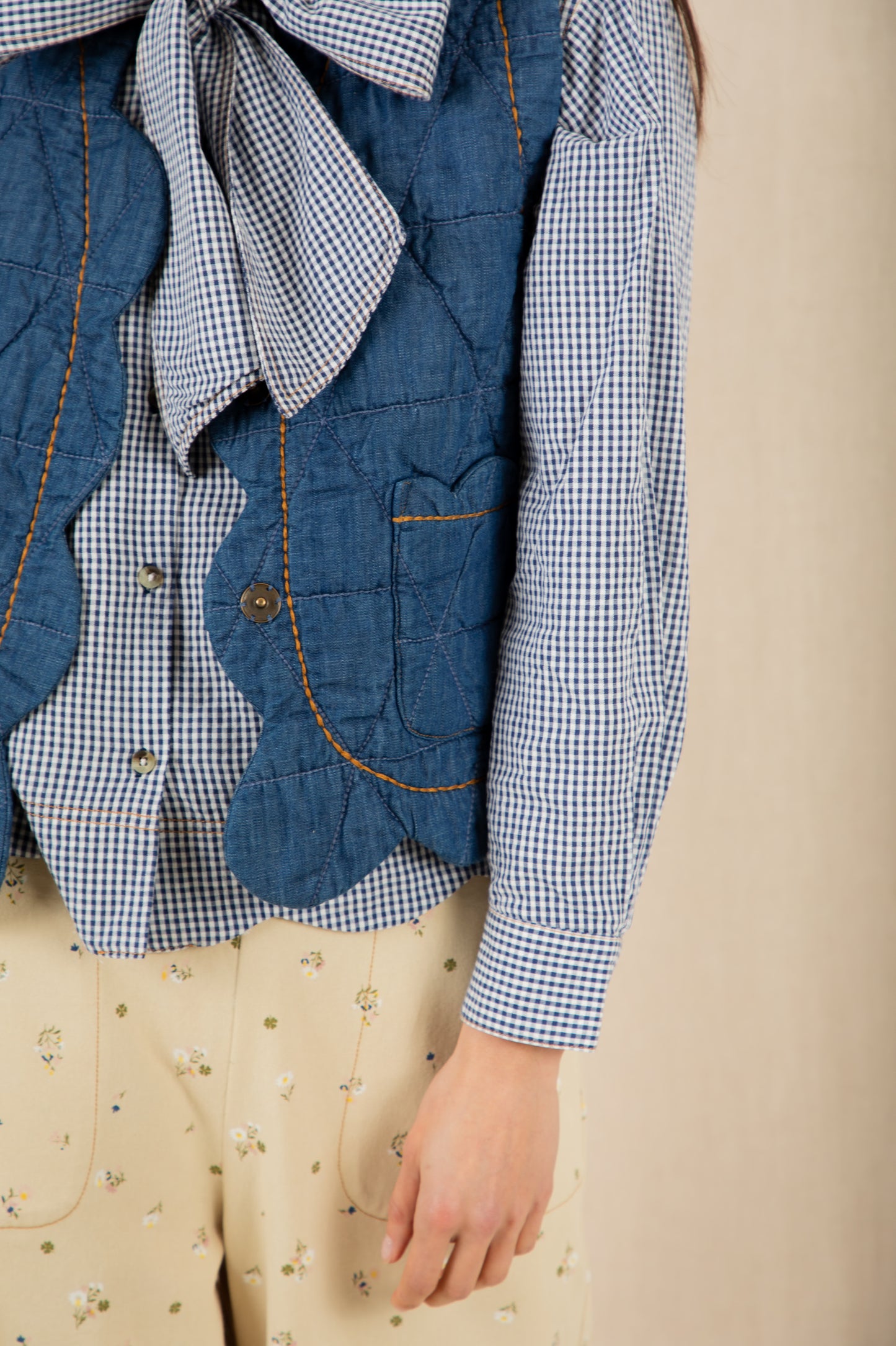 Estelle Gilet - Denim Mid-Wash