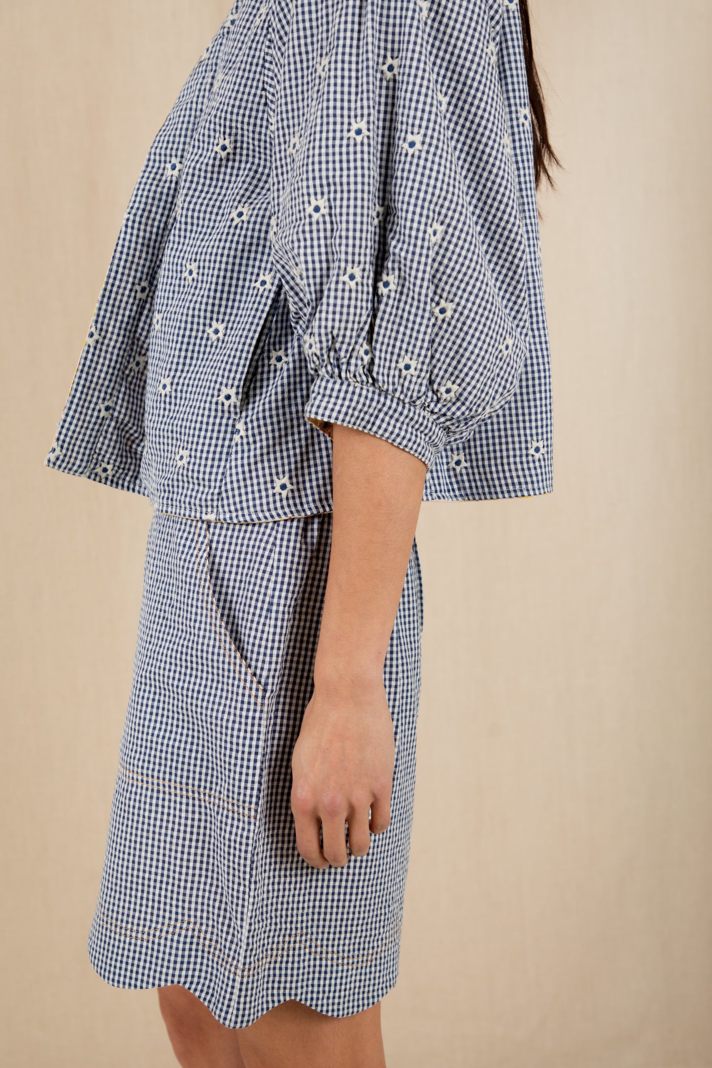 Mary Short - Navy Gingham