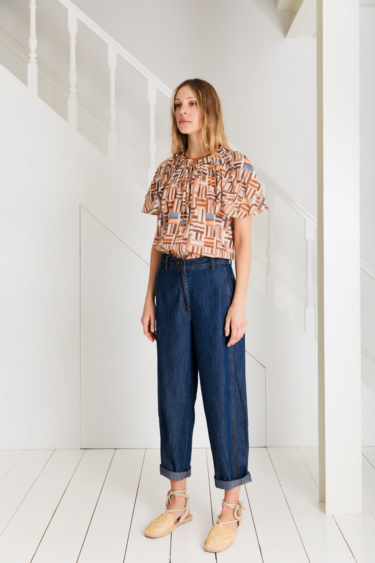 Nieve Barrel Denim Jean - Denim Mid Wash
