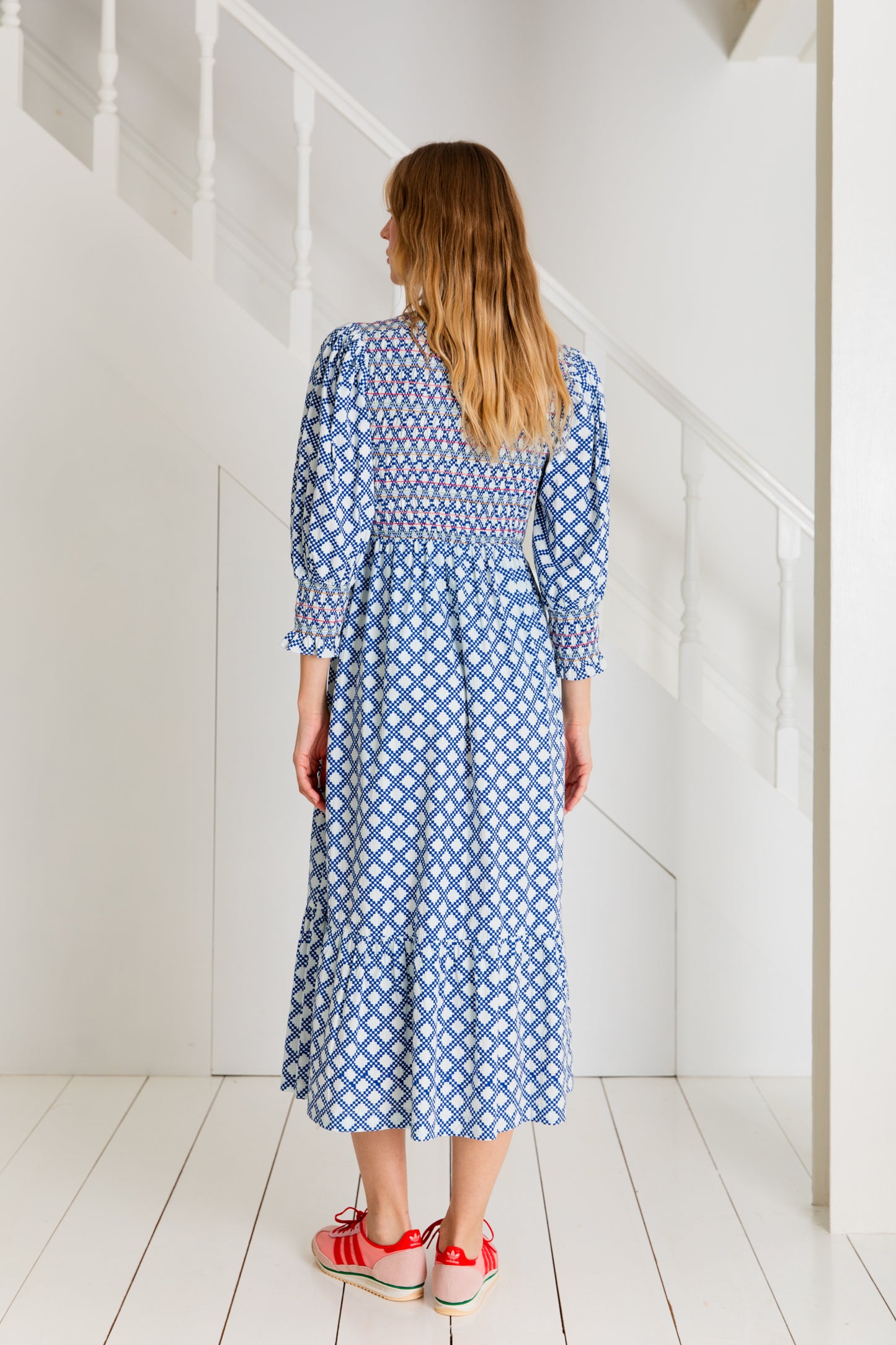 Troy Dress - Blue / White