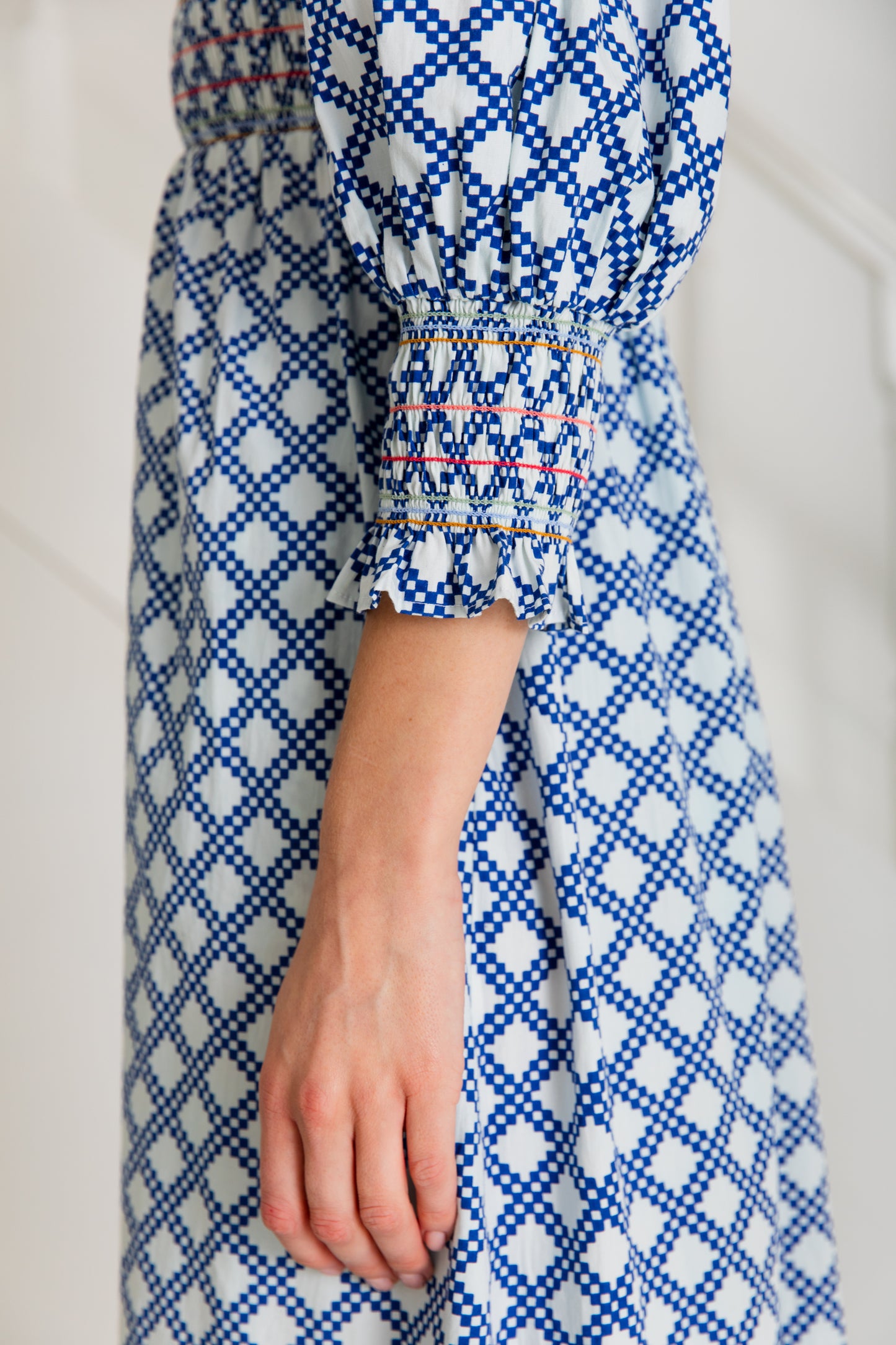 Troy Dress - Blue / White