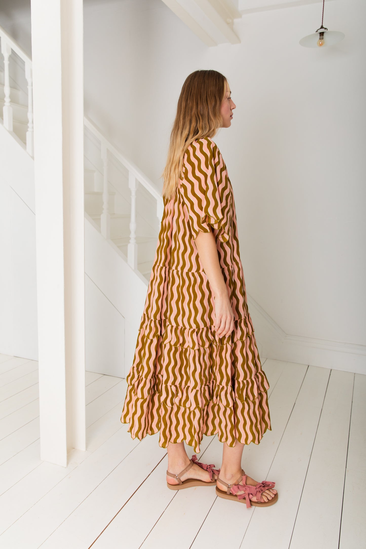 Winona Dress - Olive / Peach