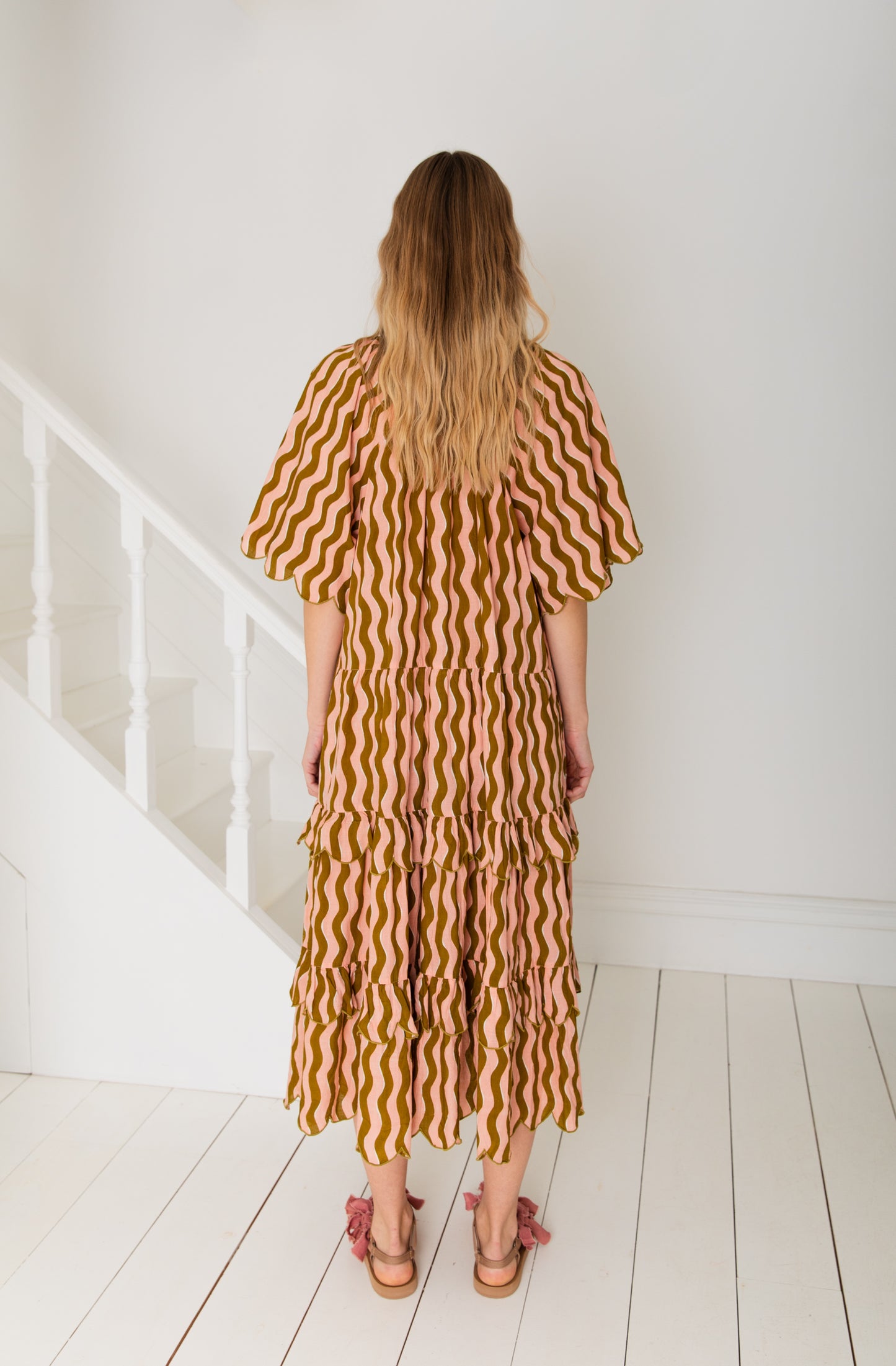 Winona Dress - Olive / Peach