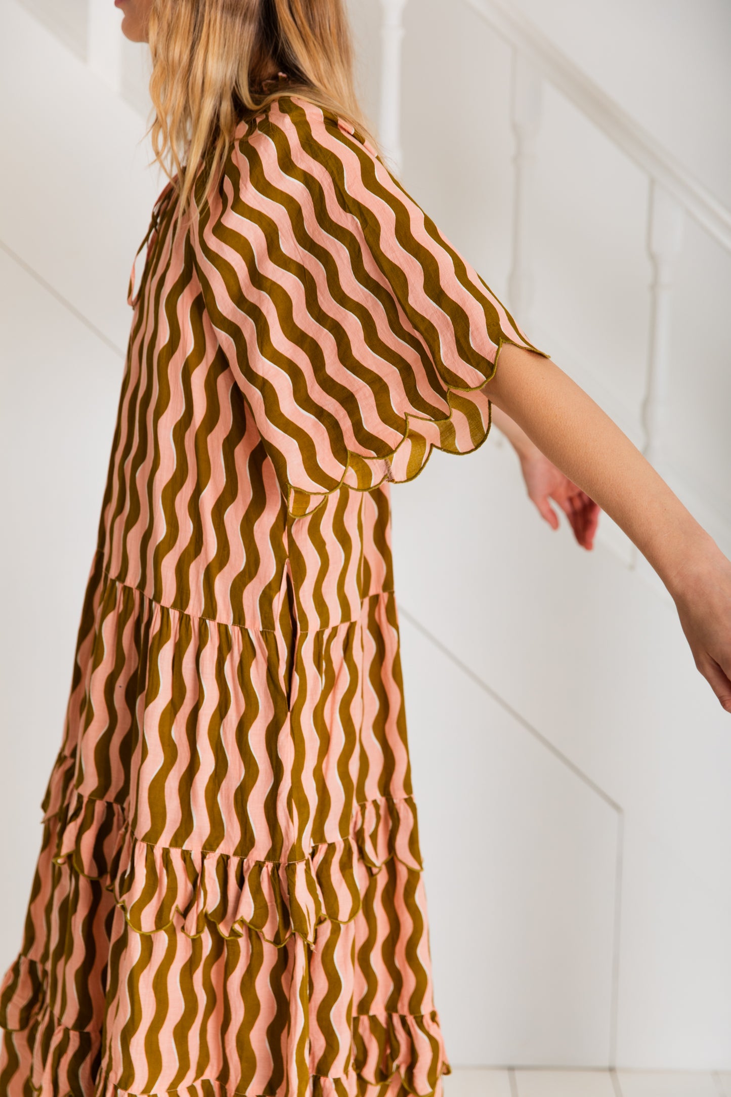 Winona Dress - Olive / Peach