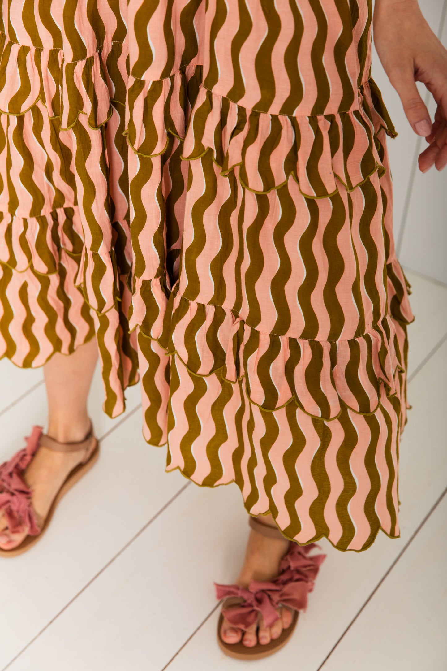 Winona Dress - Olive / Peach