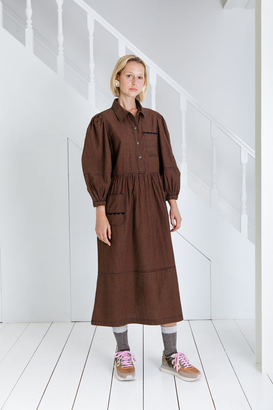Adriane Dress - Midnight / Tan