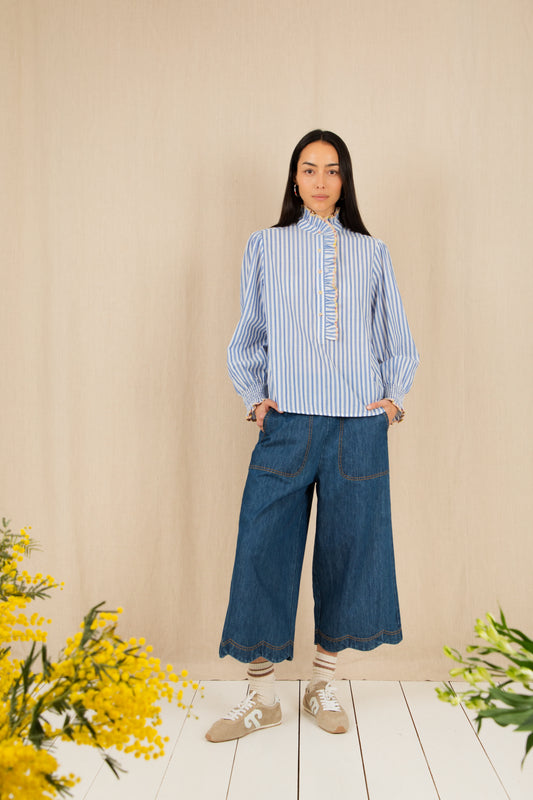 Aide Trouser - Mid Wash Denim