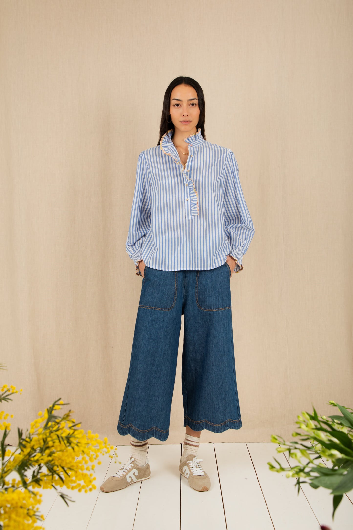 Aide Trouser - Mid Wash Denim