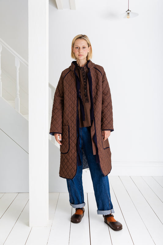Aveline Coat - Midnight / Tan