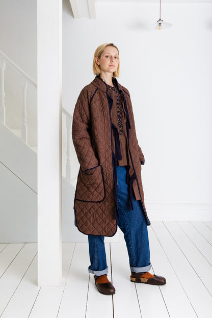 Aveline Coat - Midnight / Tan