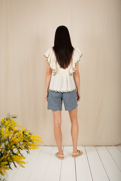 Darcy Top - Ecru / Multi