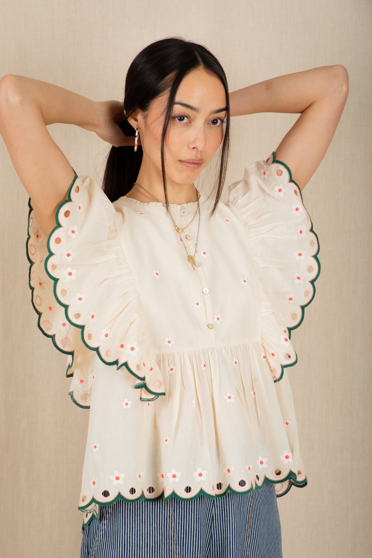 Darcy Top - Ecru / Multi