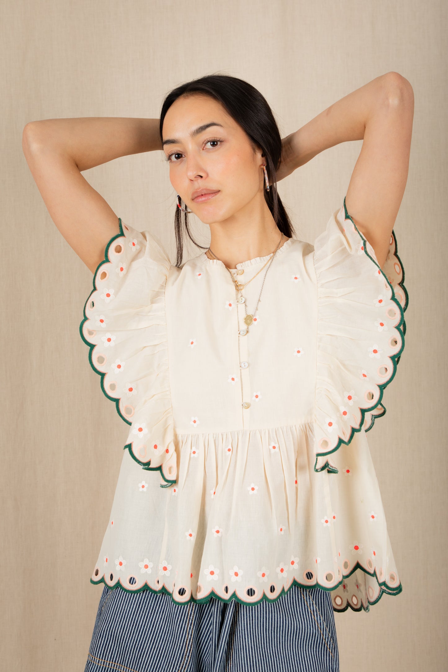 Darcy Top - Ecru / Multi