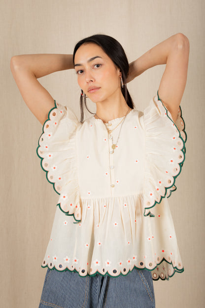 Darcy Top - Ecru / Multi