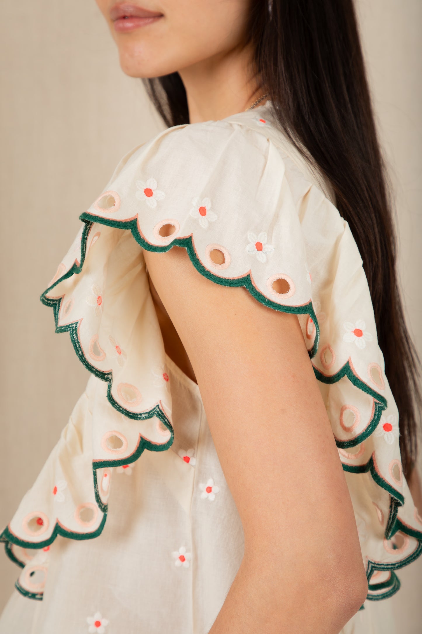 Darcy Top - Ecru / Multi