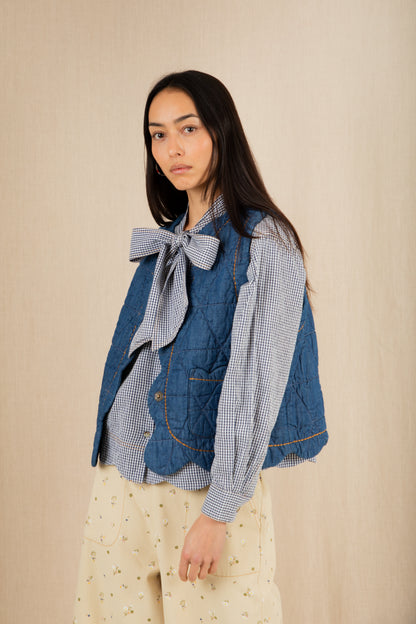 Estelle Gilet - Denim Mid-Wash