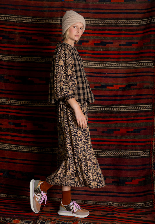 Troy Dress - Midnight / Sand