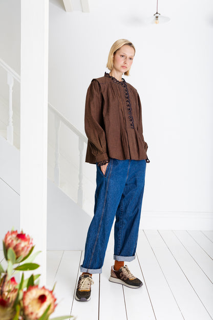 Etienne Shirt - Midnight / Tan
