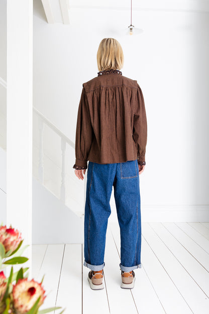 Etienne Shirt - Midnight / Tan