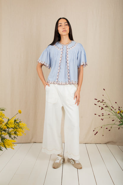 Flora Top - Blue