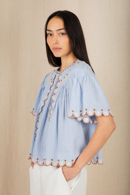 Flora Top - Blue