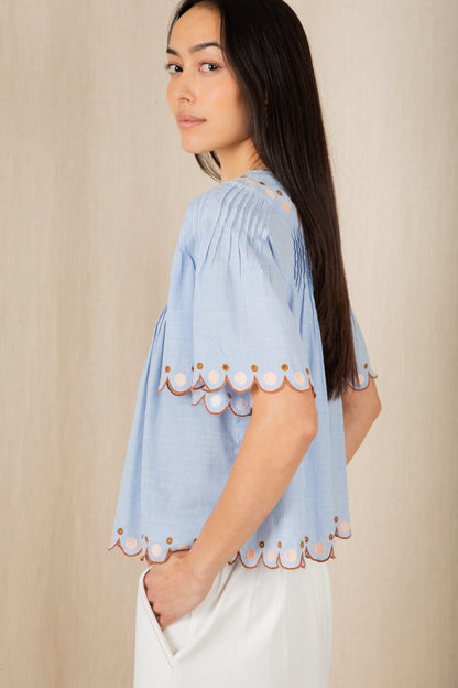 Flora Top - Blue