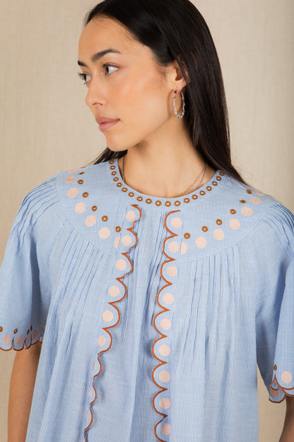 Flora Top - Blue