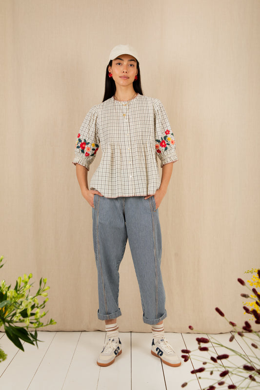 Lionne Top - Ecru Multi