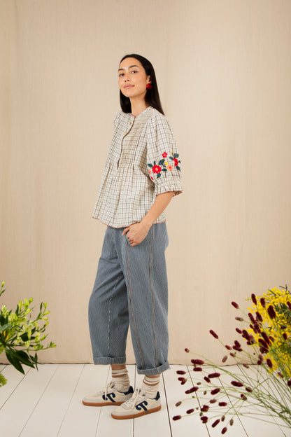 Lionne Top - Ecru Multi