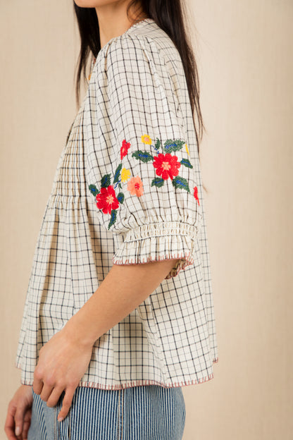 Lionne Top - Ecru Multi