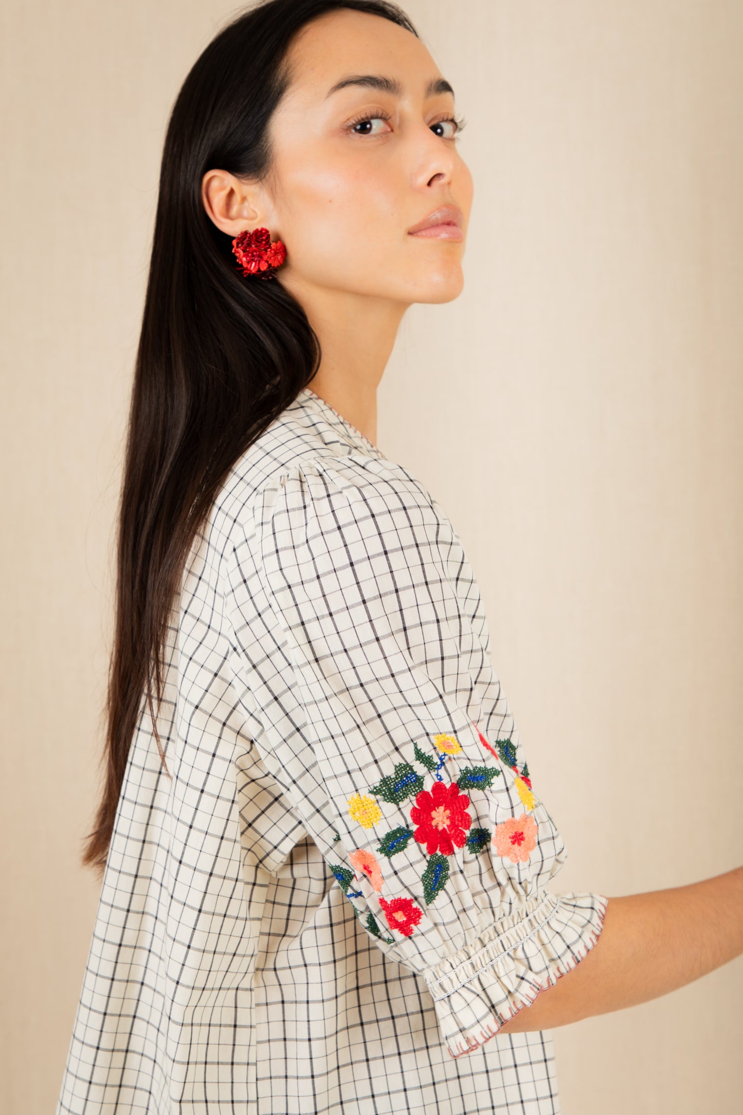 Lionne Top - Ecru Multi