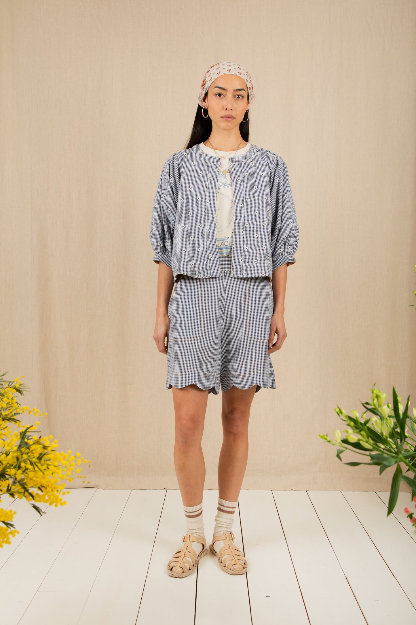 Mary Short - Navy Gingham