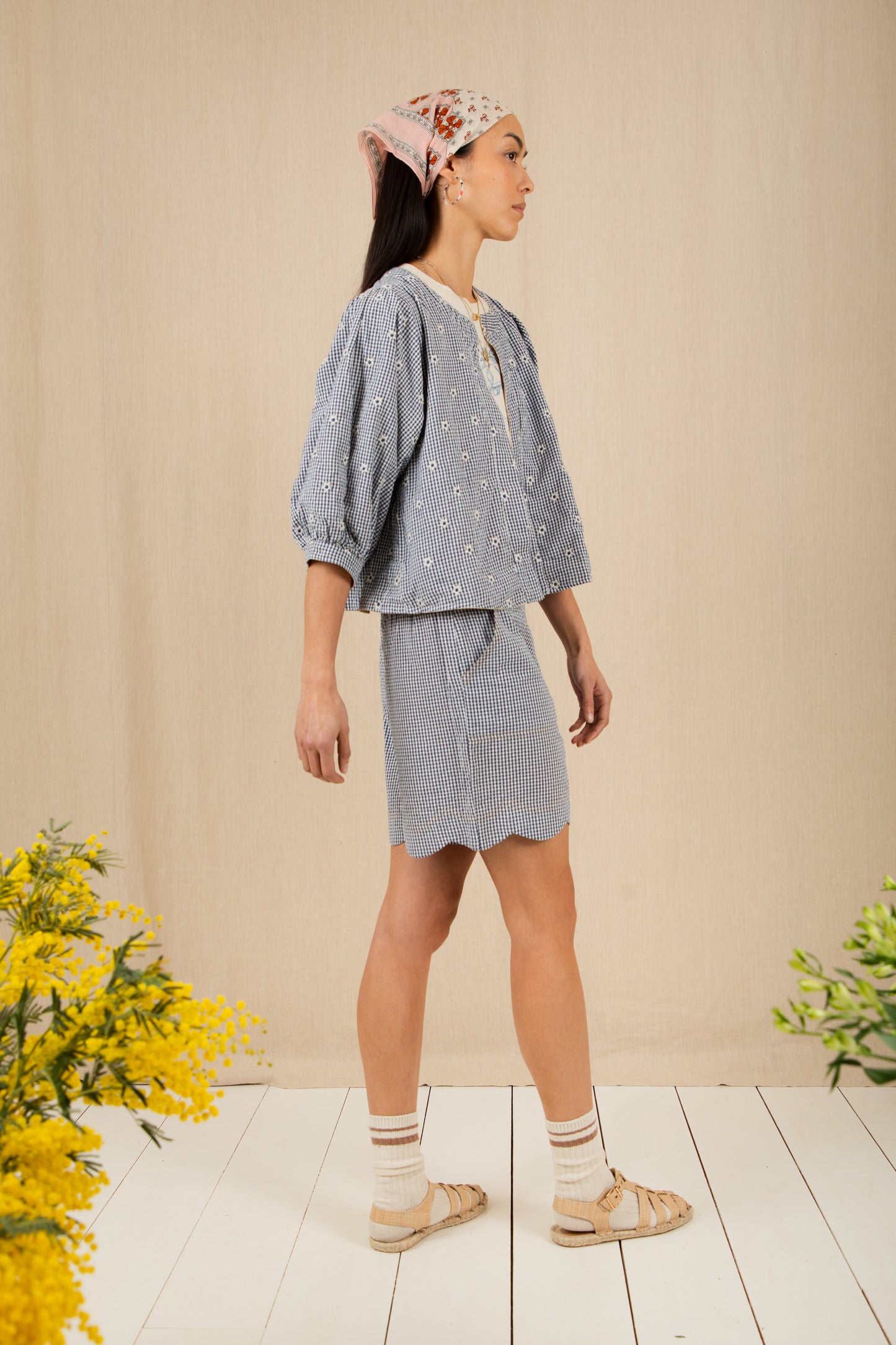 Mary Short - Navy Gingham