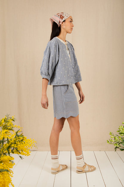 Mary Short - Navy Gingham