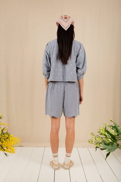 Mary Short - Navy Gingham