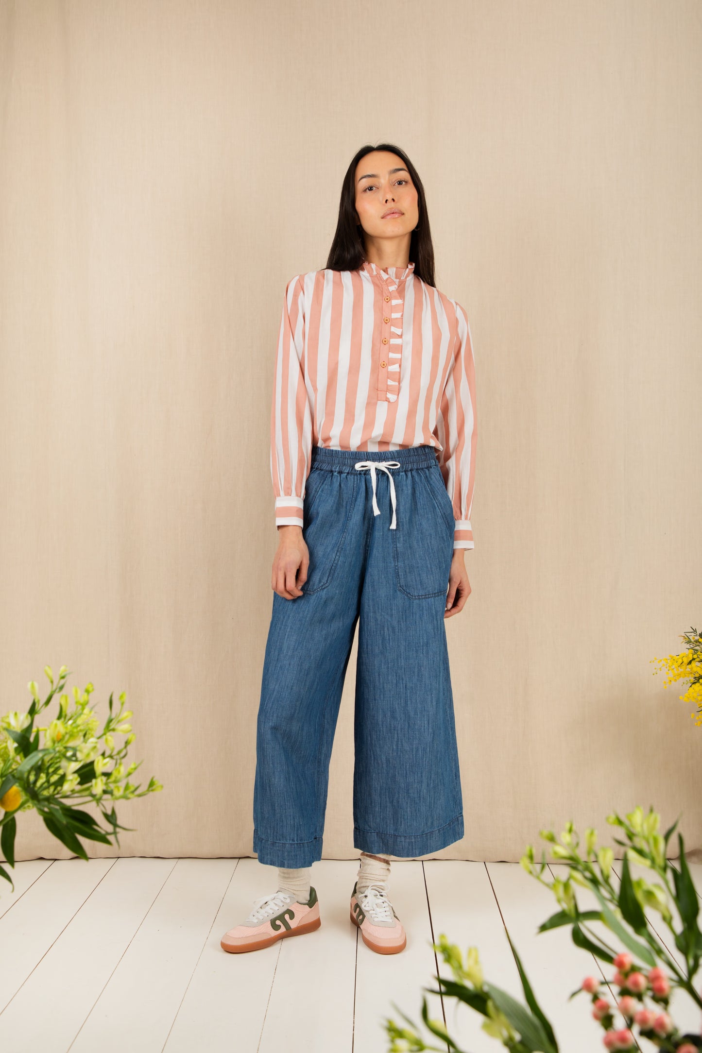 Oralie Trouser - Washed Denim