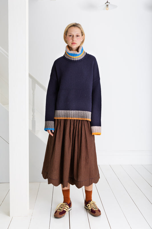 Polly Skirt - Midnight / Tan