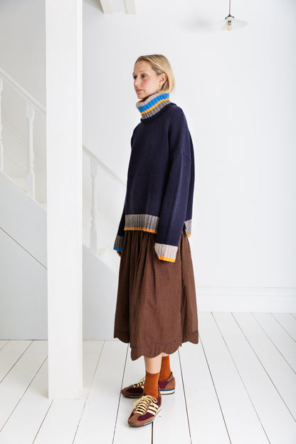 Polly Skirt - Midnight / Tan