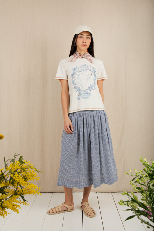 Polly Skirt -  Navy Gingham