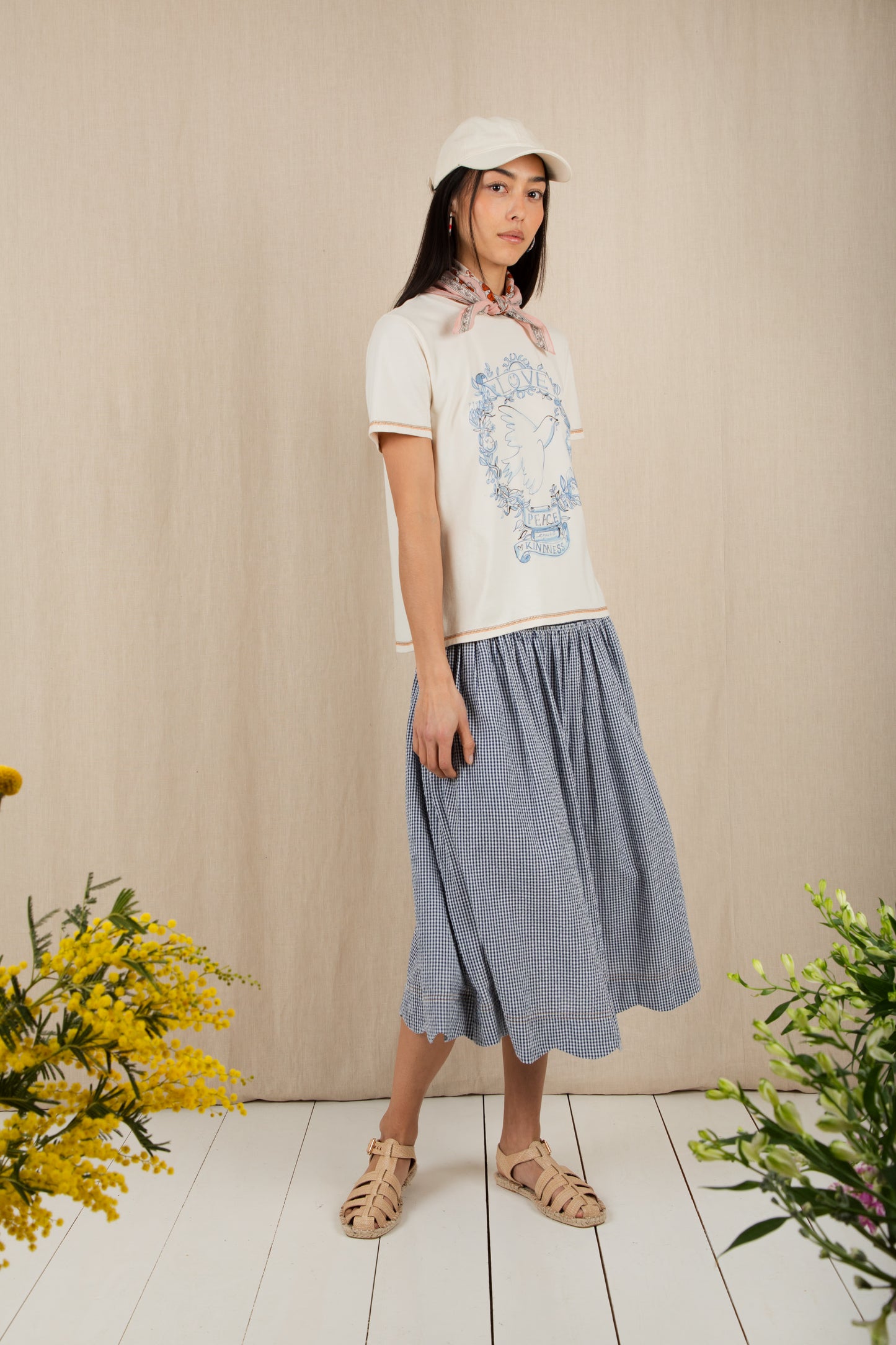Polly Skirt -  Navy Gingham