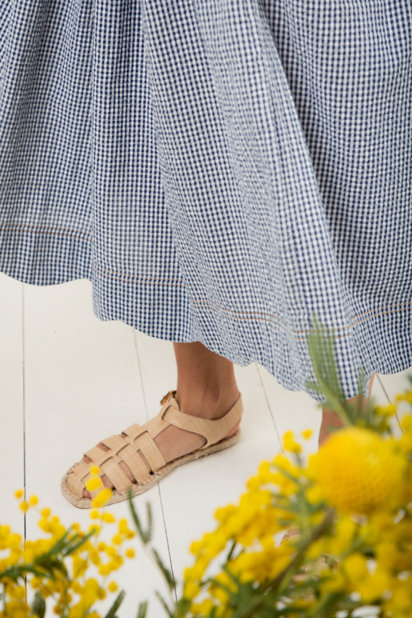Polly Skirt -  Navy Gingham