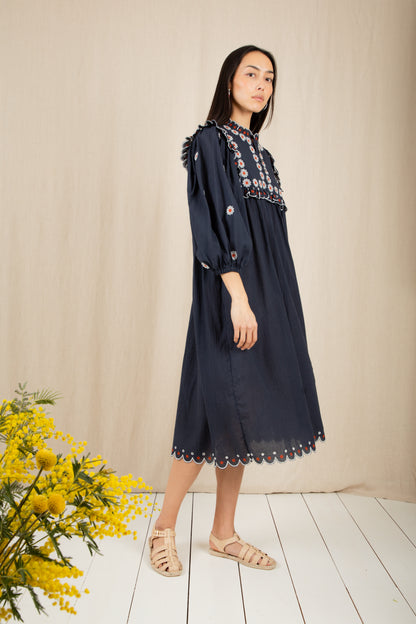 Rosa Dress - Navy Multi