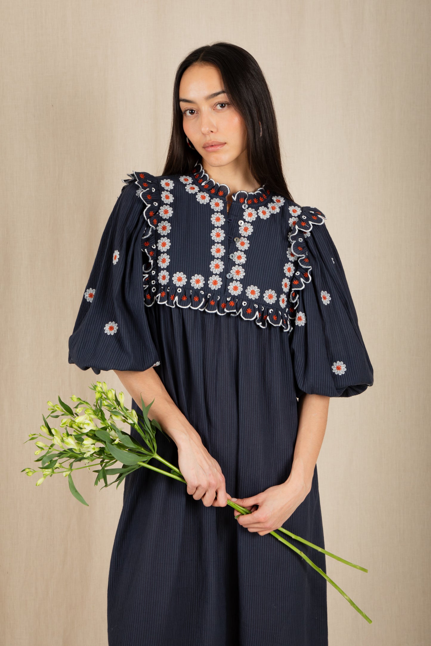 Rosa Dress - Navy Multi
