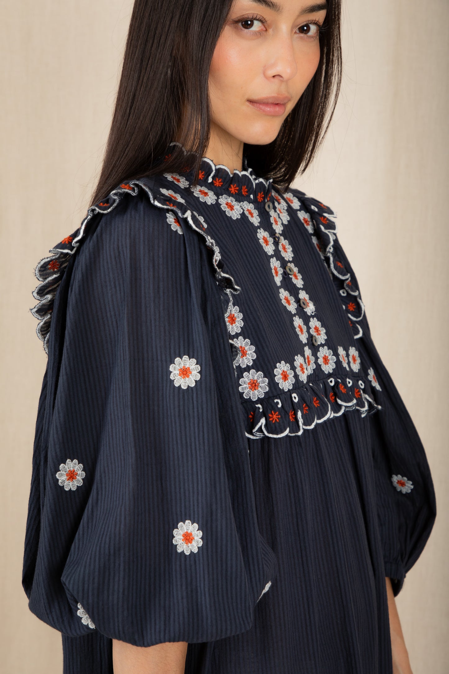Rosa Dress - Navy Multi
