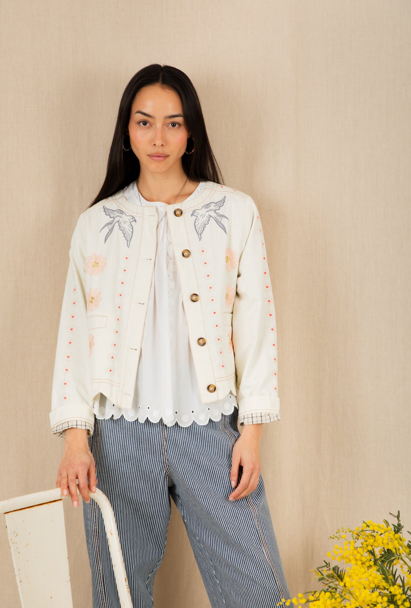 Rosie Jacket - Ecru Multi