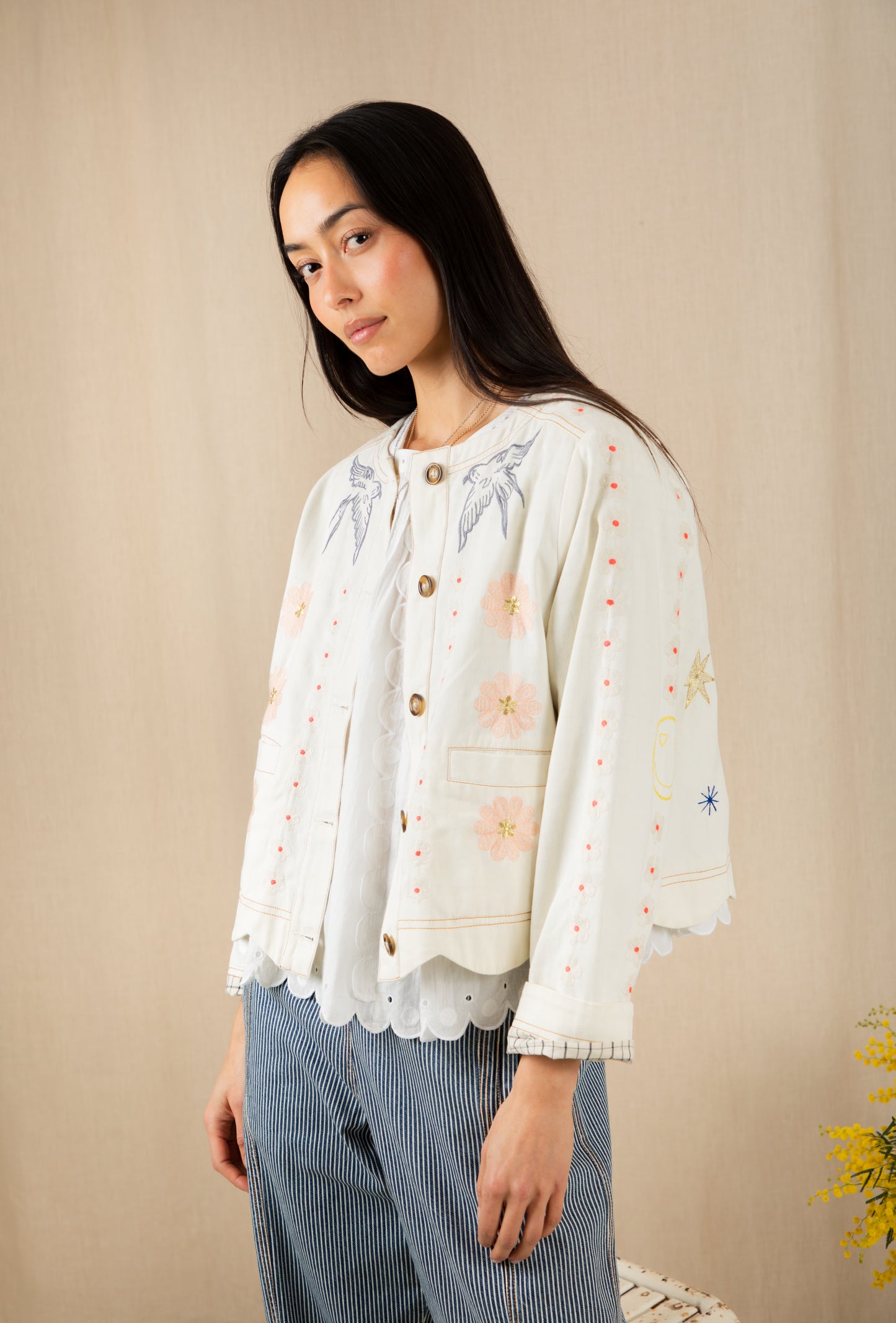 Rosie Jacket - Ecru Multi