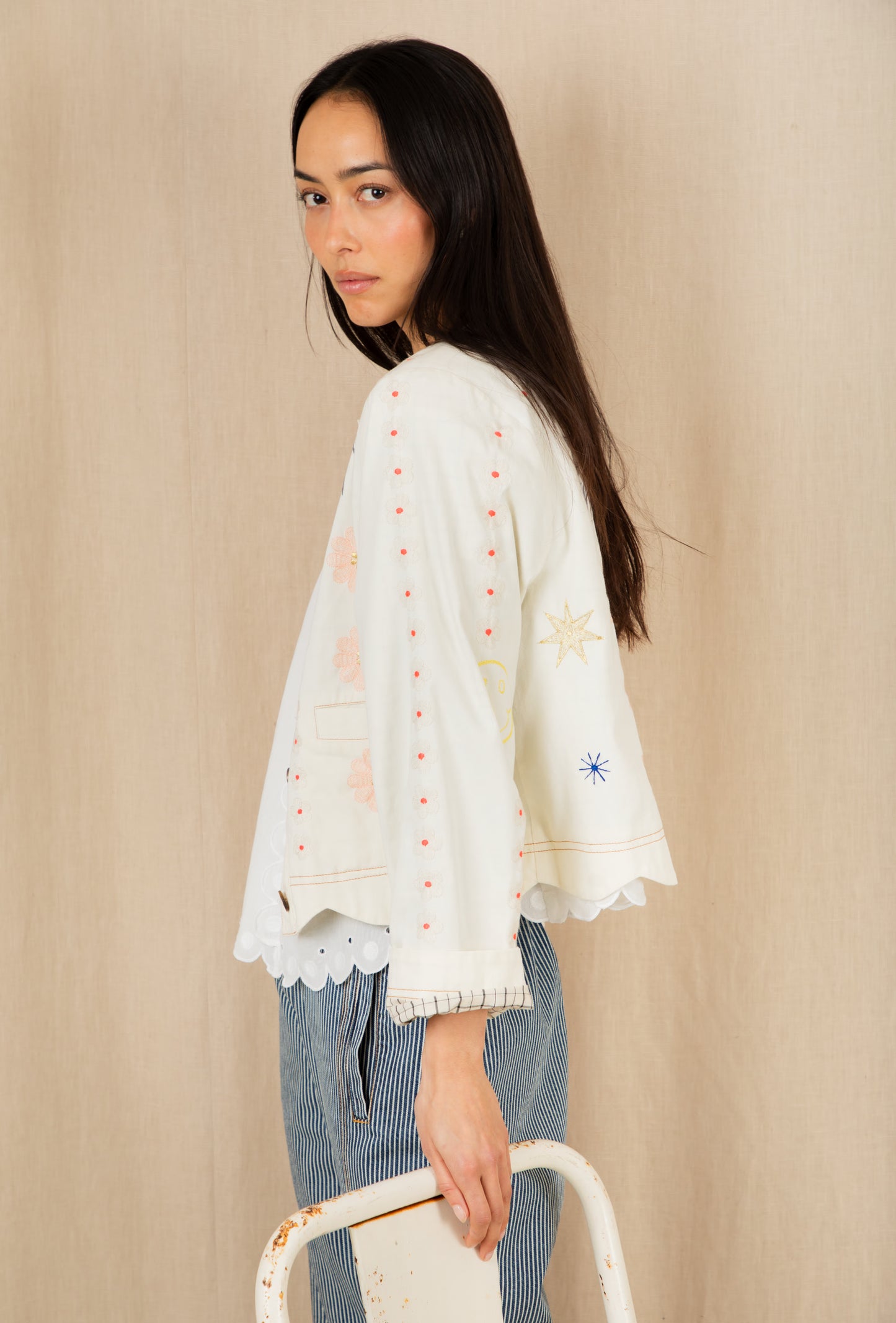 Rosie Jacket - Ecru Multi